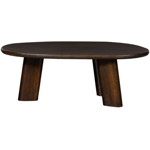 Organische Salontafel Roundly Mangohout 110 x 60cm  Walnoot - Afbeelding 6