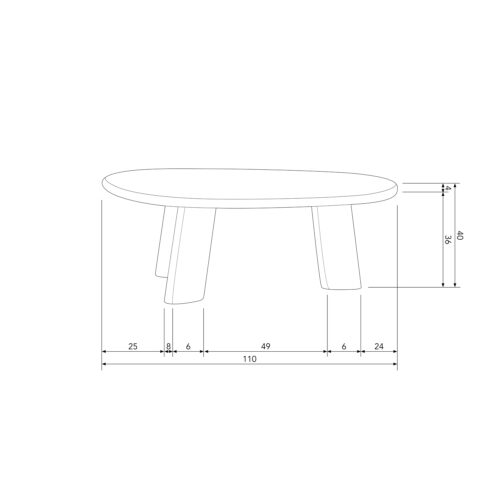 Organische Salontafel Roundly Mangohout 110 x 60cm  Walnoot - Afbeelding 9