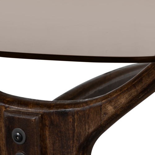Organische Salontafel Flash Mangohout en glas 110 x 60cm - Afbeelding 8