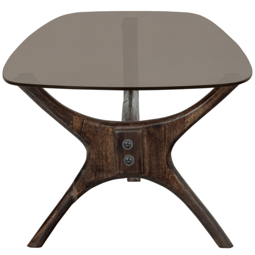 Organische Salontafel Flash Mangohout en glas 110 x 60cm - Afbeelding 6