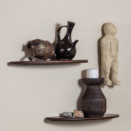 Set v 2 - layer wandplanken mango hout walnoot - Afbeelding 2