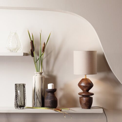 Crown handgevormde vaas glas off white 24x18cm - Afbeelding 2