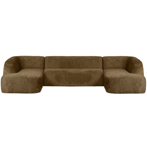 Sloping u-vorm bank structure velvet brass