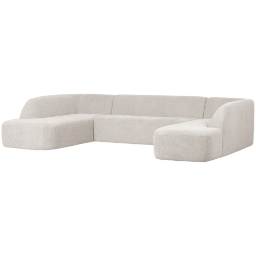 Sloping u-vorm bank pearl melange