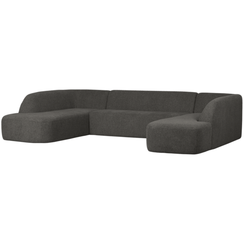 Sloping u-vorm bank grijs/zwart melange