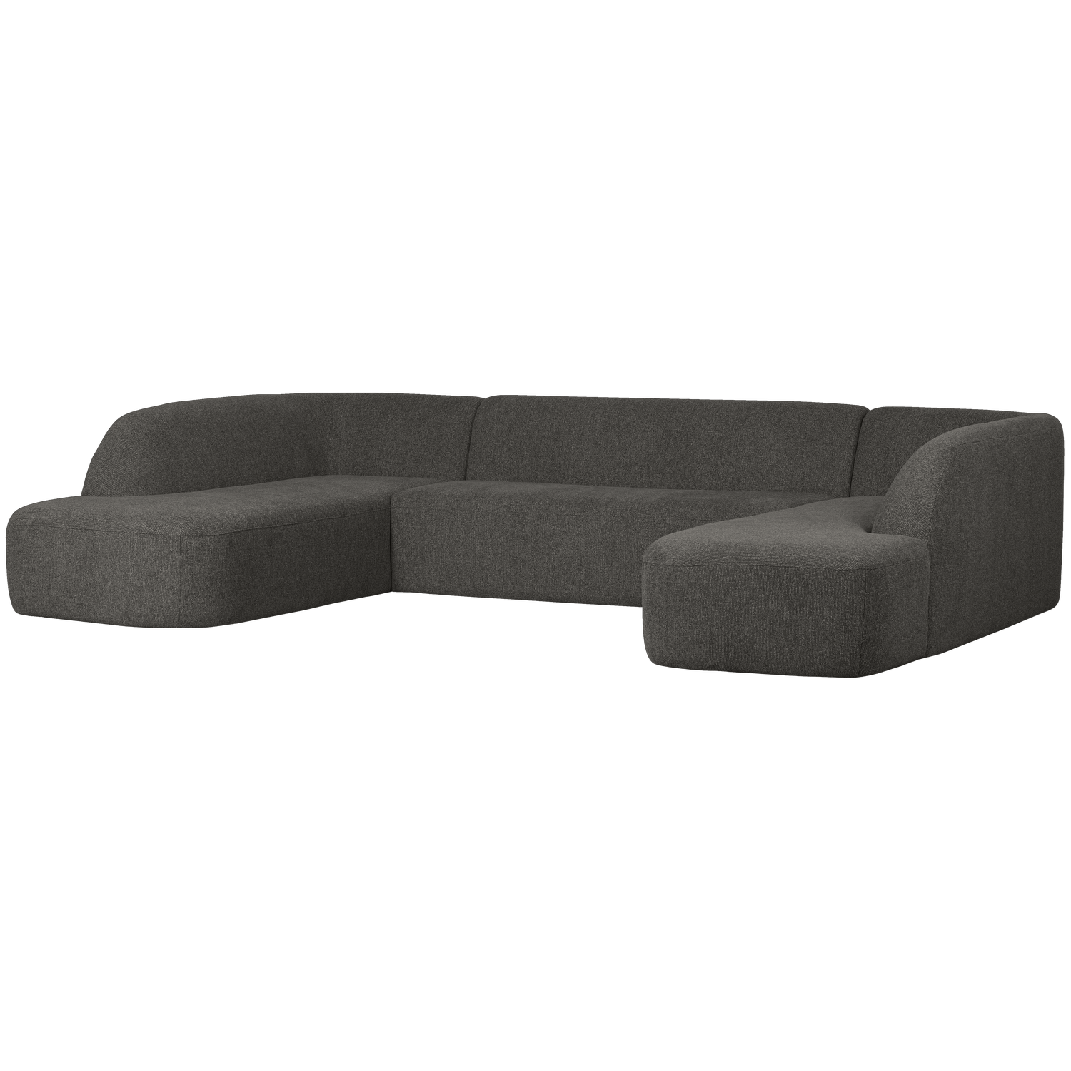 Sloping u-vorm bank grijs/zwart melange