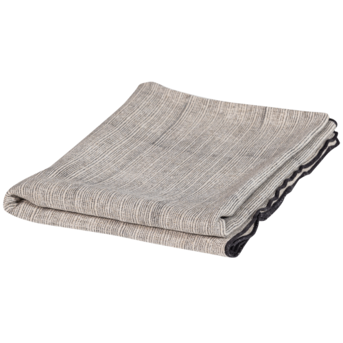 Unique plaid met streep zwart/off white 130x170cm