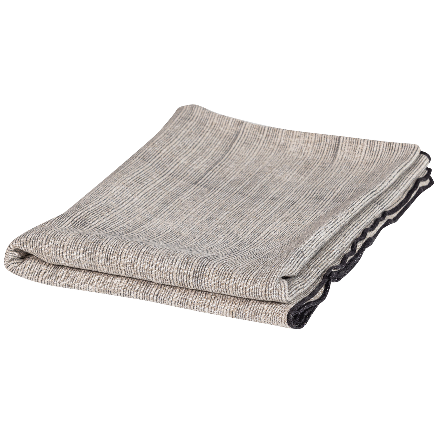 Unique plaid met streep zwart/off white 130x170cm