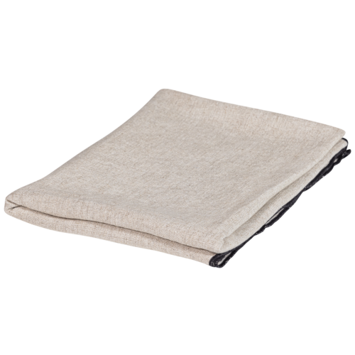 Unique plaid met streep zwart/off white 130x170cm - Afbeelding 4