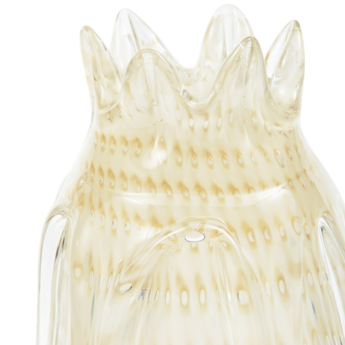 Crown handgevormde vaas glas off white 30x12cm - Afbeelding 5