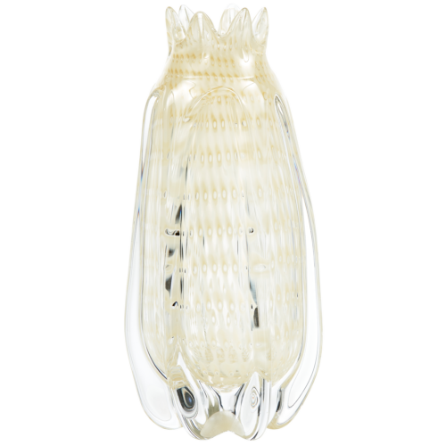 Crown handgevormde vaas glas off white 30x12cm - Afbeelding 4