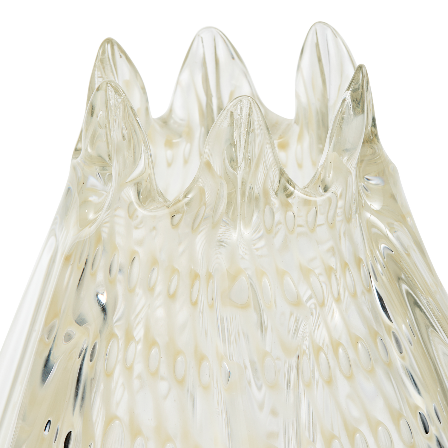 Crown handgevormde vaas glas off white 24x18cm - Afbeelding 4