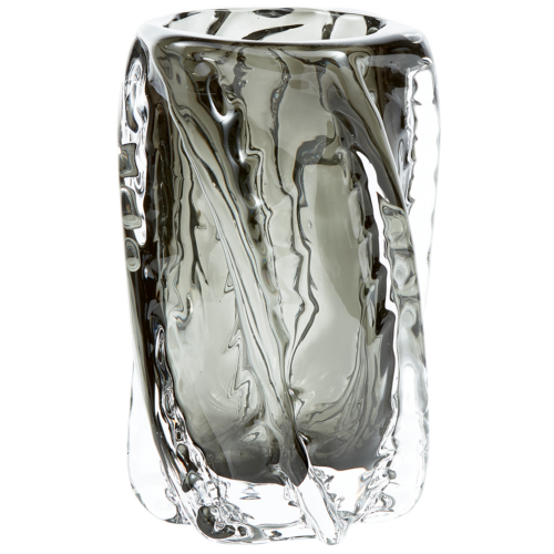 Paragon handgevormde vaas glas antraciet 21x13cm