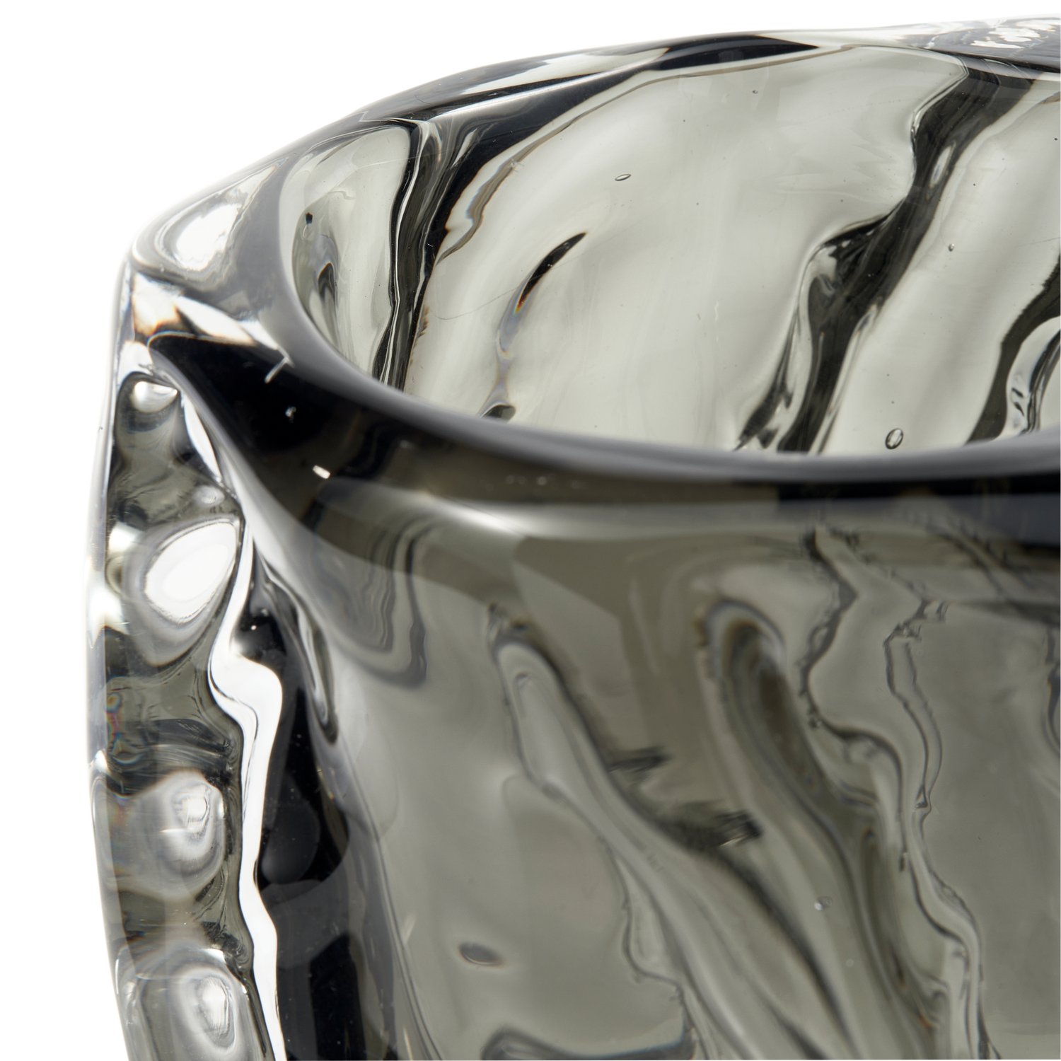 Paragon handgevormde vaas glas antraciet 21x13cm - Afbeelding 4