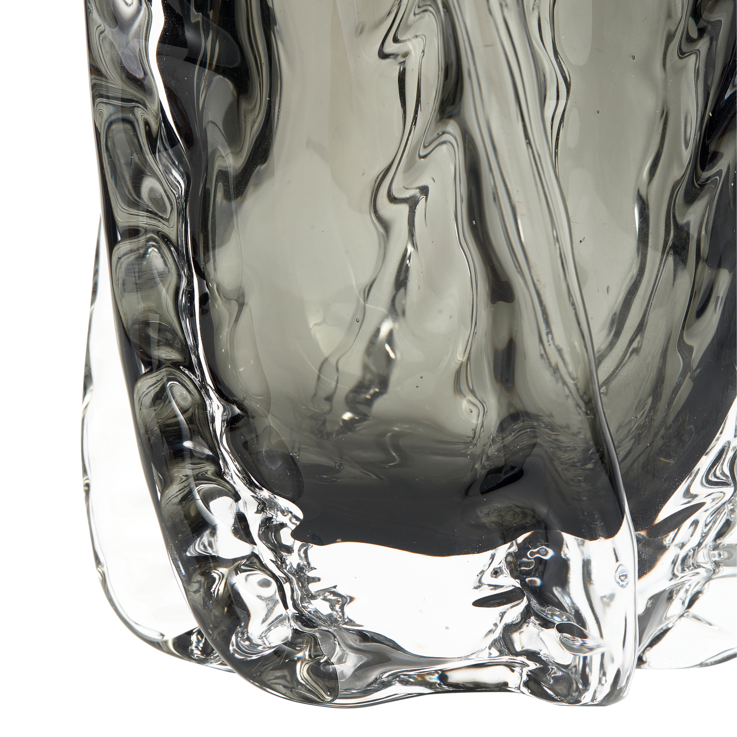 Paragon handgevormde vaas glas antraciet 21x13cm - Afbeelding 5