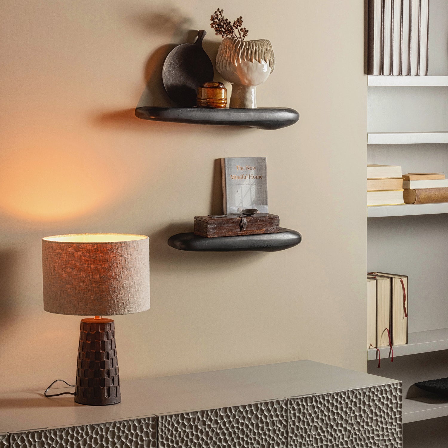 Rock wandplank aluminium zwart 7x60x13cm - Afbeelding 2