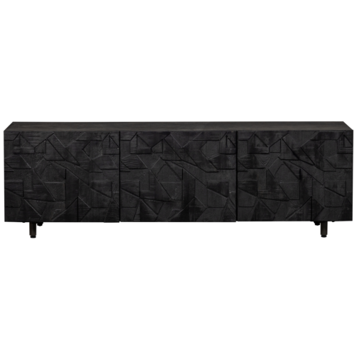 TV-meubel Counter Mangohout 160cm - zwart - Afbeelding 4