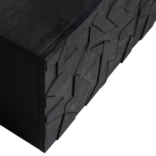 TV-meubel Counter Mangohout 160cm - zwart - Afbeelding 6