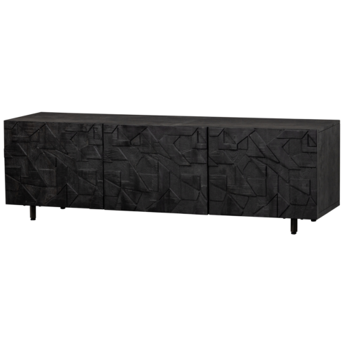 TV-meubel Counter Mangohout 160cm - zwart