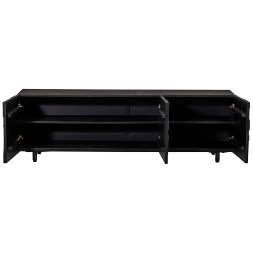 TV-meubel Counter Mangohout 160cm - zwart - Afbeelding 5