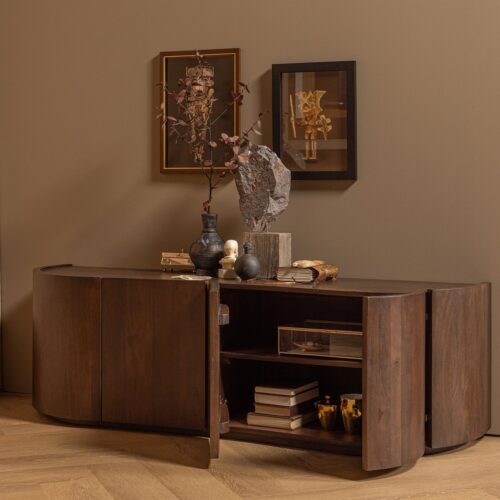 Dressoir Sense Mangohout, 160cm, kleur Walnoot - Afbeelding 3