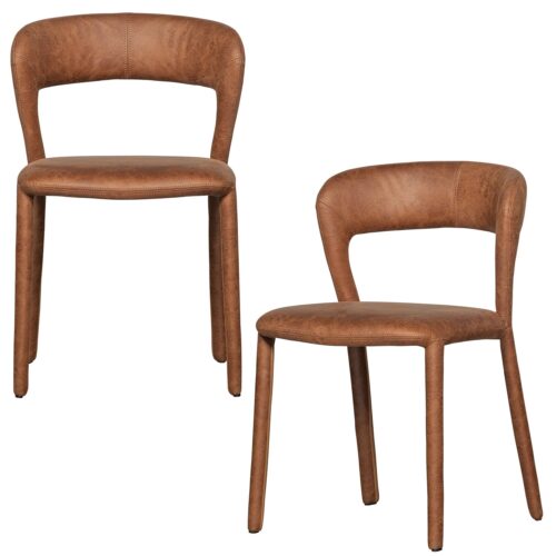 Eetkamerstoel Noble Lederlook - Cognac - Afbeelding 7