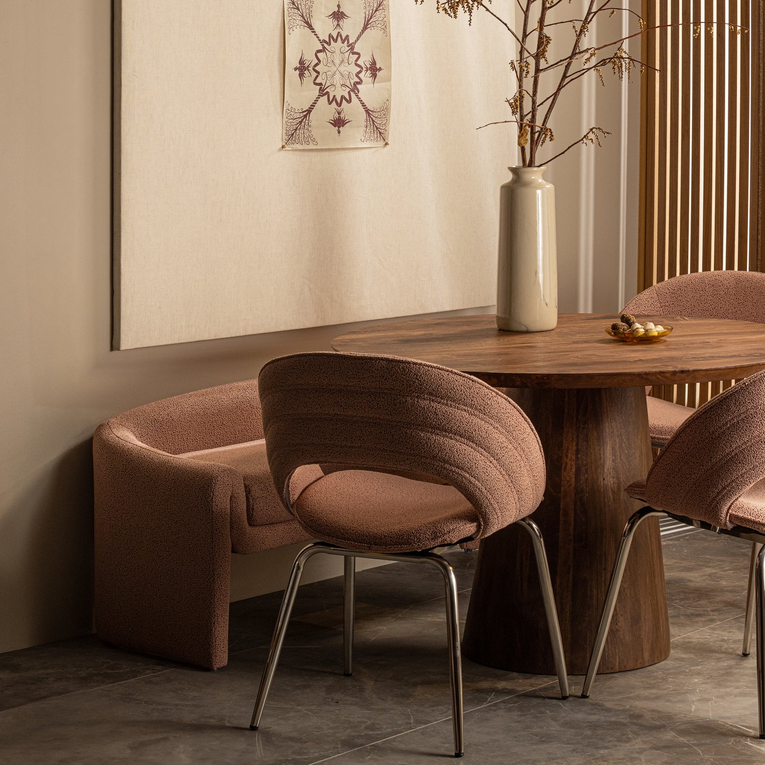 Eetkamerbank Zone Geweven - Roze - Afbeelding 3