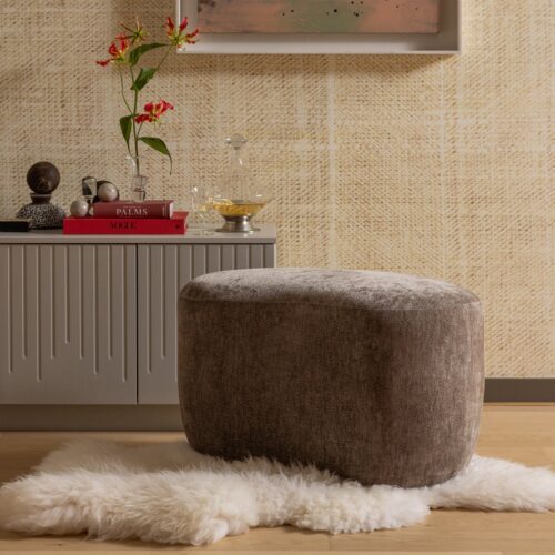 Organische Poef Popular Taupe - Afbeelding 2