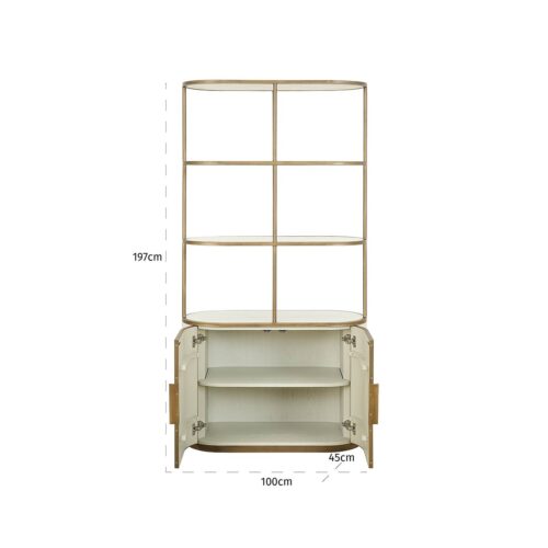 Wandkast Tivoli 197 x 100cm kleur Beige - Afbeelding 5