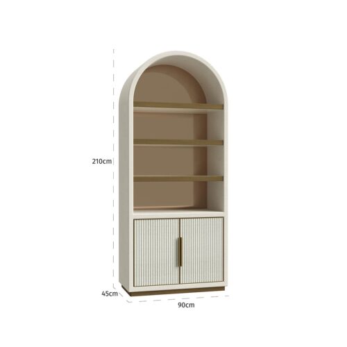 Wandkast Tivoli 210 x 90cm kleur Beige - Afbeelding 4