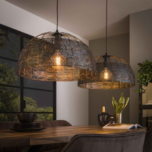 Hanglamp Armor Zwart Bruin - 2 lampen - Afbeelding 13