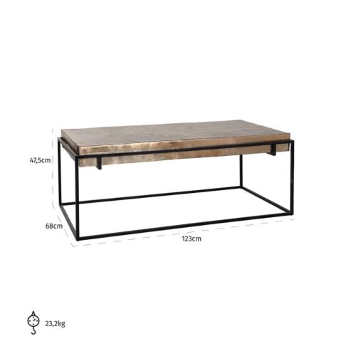 Salontafel Calloway 123 x 68cm - Champagne Gold - Afbeelding 5