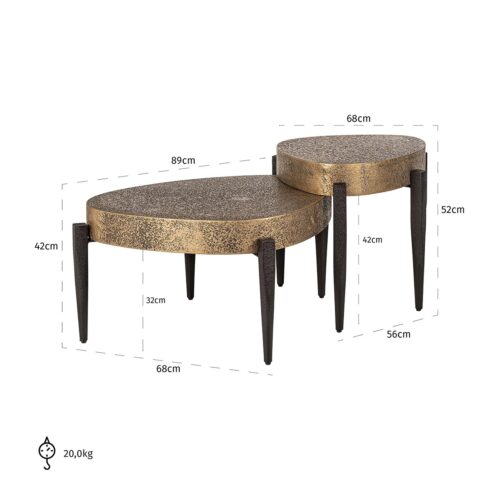 Salontafel Marquee - Set van 2 stuks - Afbeelding 5