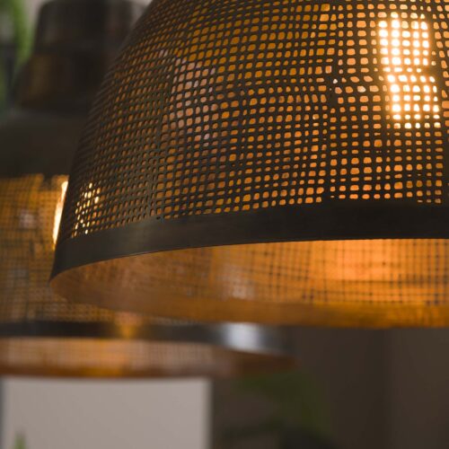 Hanglamp Screen Antiek Brons - 2 lampen - Afbeelding 15