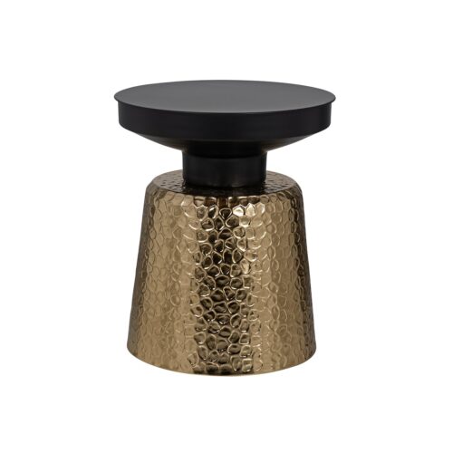 Bijzettafel Freddie Ø42 cm - Zwart/Goud