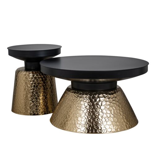 Salontafel Freddie Ø75 cm - Zwart/Goud - Afbeelding 3