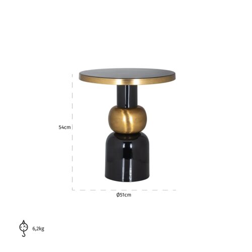 Bijzettafel Mose Ø51 cm - Zwart - Afbeelding 2