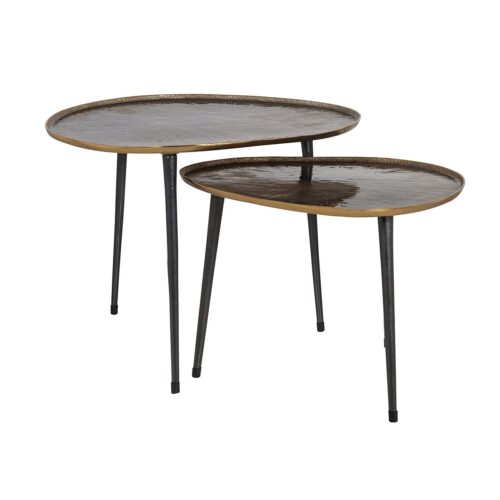 Salontafel Louve set van 2 (Geborsteld Goud)