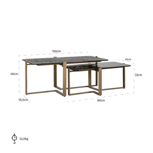 Salontafel Sterling Glas - Set van 2 stuks - Afbeelding 5