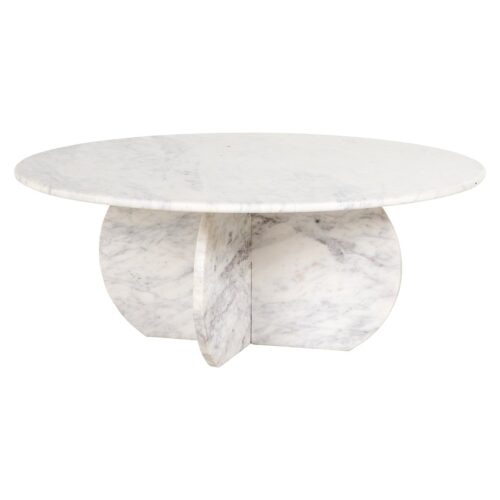 Ronde Salontafel Holmes Marmer Ø90 cm - Wit