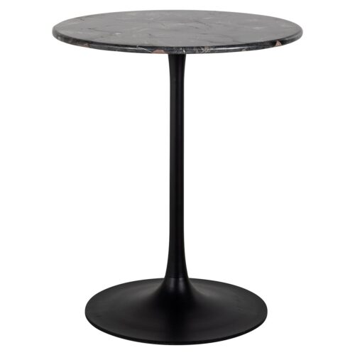 Ronde Bistrotafel Carlten Marmer Ø65 cm - Zwart