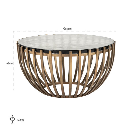Ronde Salontafel Volante Glas - Ø84cm - Afbeelding 3
