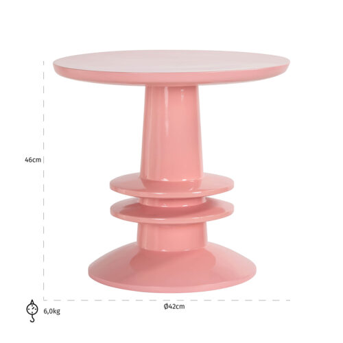 Ronde Bijzettafel Josy Ø42 cm - Roze - Afbeelding 3
