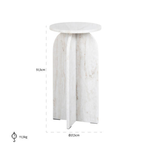 Bijzettafel Luciano Marmer Ø28 cm - Afbeelding 4