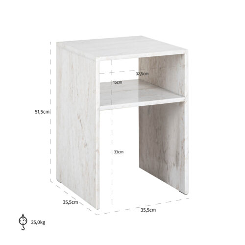 Bijzettafel Moran Marmer - 35 x 35cm - Afbeelding 5