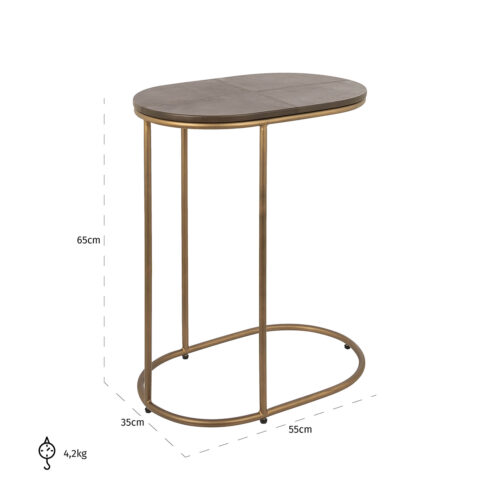 Ovale Laptoptafel Zillon Leder - 55 x 35 cm - Afbeelding 5