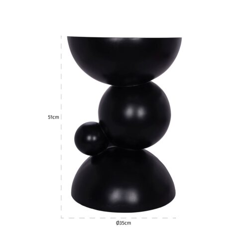 Ronde Bijzettafel Jing Ø35 cm - Zwart - Afbeelding 2