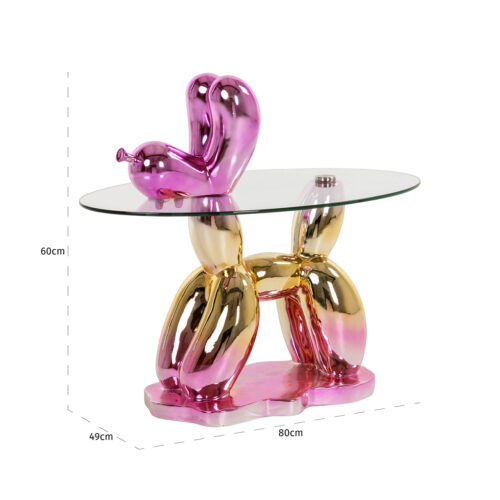 Bijzettafel Usha Glas -  67 x 49cm - Afbeelding 4