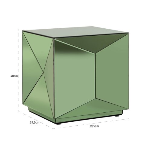 Bijzettafel Shifra Spiegelglas 40 x 40 cm - Groen - Afbeelding 5