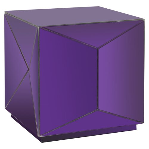 Bijzettafel Shifra Spiegelglas 40 x 40 cm - Paars